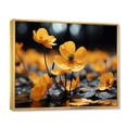 thumbnail image 2 of Designart "Golden Buttercups Yellow and Grey in Black and White III" Floral Floater Framed Canvas Art Print, 2 of 7