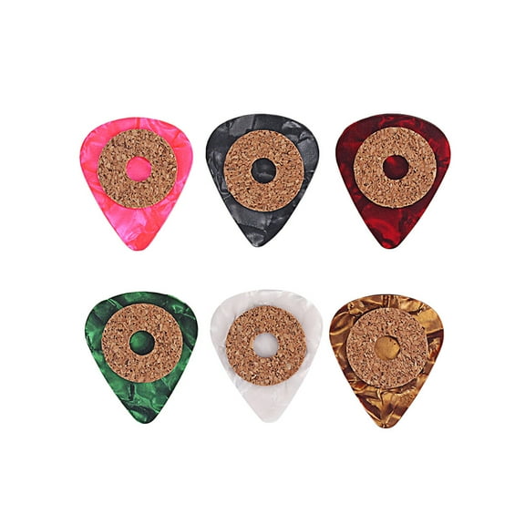 WHAMVOX 6pcs Assorted Color Guitar Plectrum Picks with Nonslip Grip for Guitar Bass Ukulele Mandolin Banjo 0.9mm