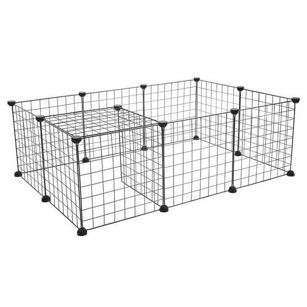 Pet Playpen(12 Pcs), Small Animals Cage DIY Wire Fence for Indoor/Outdoor Use,Portable Yard Fence for Small Animal,Puppies,Kitties,Bunny,Turtle 28" x 56" x 14"