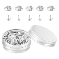 50 Pairs Copper Pin Backs Butterfly Tie Locking Pin Backs Replacement 11mm x 4mm for Hat Badge Craft Making Silver Tone