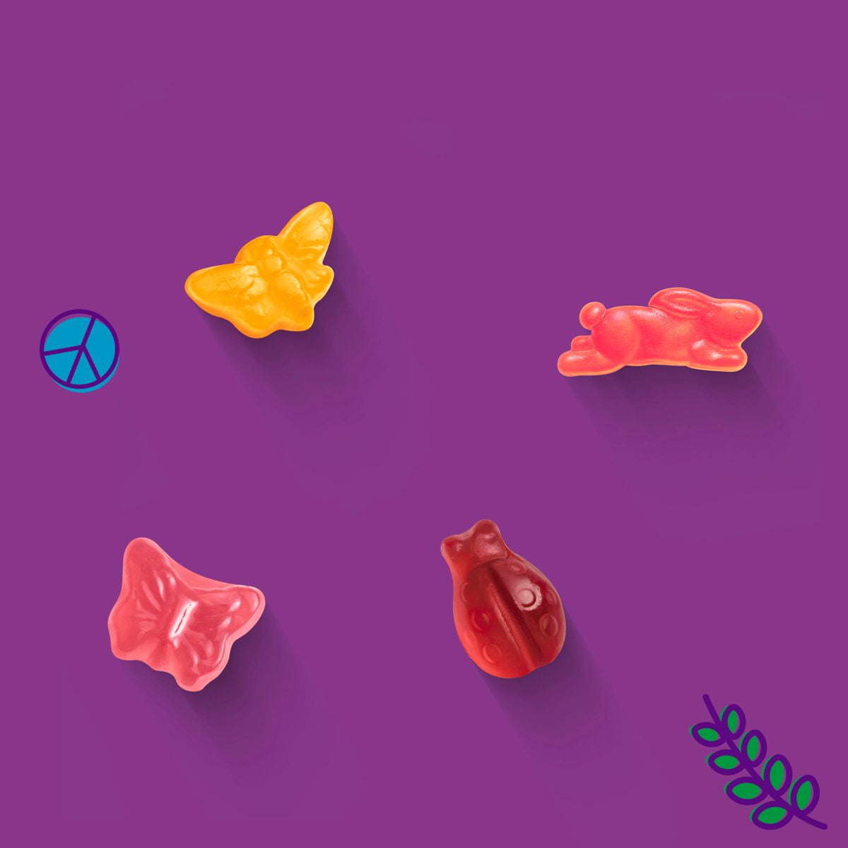 Annie's Organic Bees, Bugs Butterflies Strawberry, Raspberry Apple Fruit Snacks - 7oz/10ct - Pack of 2