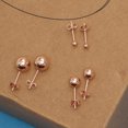 thumbnail image 4 of LeCalla 925 Sterling Silver Light-Weight 14K Micron Rose-Gold Plated Classic Ball Post Stud Earrings for Women and Teen Set of 3 Pairs (3MM, 6MM, 8MM), 4 of 8