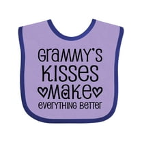 Inktastic Grammy Kisses for Granddaughter Girls Baby Bib