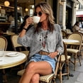 thumbnail image 5 of Womens Casual Rompers Summer Short Sleeve Polo V Neck Button Down Loose Fit Short Jumpsuits with Pockets, 5 of 5
