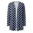 thumbnail image 5 of yardsong Polka Dot Cardigan Sweaters for Women Lightweight Open Front Long Sleeve Casual Loose Long Cardigan Sweaters with Pockets Navy,L, 5 of 6