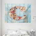 thumbnail image 1 of Letter C Tapestry, Marine Life Design Letter C from Alphabet on Soft Colored Backdrop, Wall Hanging for Bedroom Living Room Dorm Decor, 80W X 60L Inches, Pale Blue Ivory Dark Coral, by Ambesonne, 1 of 2