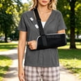 thumbnail image 6 of Women’s Mastectomy Shirt with Drain Pockets Short Sleeve Post Surgery Shirt Hook and Loop Port Access Top Dark Gray 3XL, 6 of 7