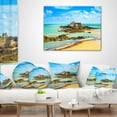 thumbnail image 3 of Designart Saint Malo Fort National Beach - Seascape Throw Pillow - 16x16, 3 of 4