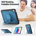 thumbnail image 7 of FJLBDE Case for iPad (A16) 11th Gen 2025/ iPad 10th Gen 10.9 Inch 2022 with 360 Rotating Stand, Shoulder Strap, Heavy Duty Shockproof Cover, Navy Blue, 7 of 7