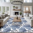 thumbnail image 3 of 6'x9' Area Rugs, Navy Blue Coral Coastal Indoor Outdoor Area Rug for Living Room Bedroom, Summer Beach Starfish Nautical Washable Bathroom Rugs Kitchen Floor Carpet Mats Home Decor Aesthetic, 3 of 8