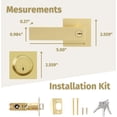 thumbnail image 2 of Mega Handles | Robell Entry Lever and Deadbolt Combo | 3 Pack Keyed- Alike | Satin Brass, 2 of 3