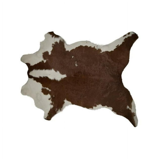 Natural 676685024145 2 x 3 ft. Calfskin Rug - Brown & White