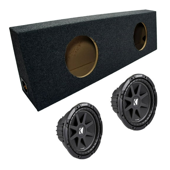 Kicker Dual 10 Inch Comp C10 Car Truck Sub Enclosure Loaded Box 2 Ohm (10C10-4)