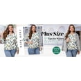 thumbnail image 5 of Ronuti Womens 3/4 Length Sleeve Tops Crewneck Ruched Summer Shirts 2026 Business Casual Outfits Blouses Spring Clothes White Tops, 5 of 7