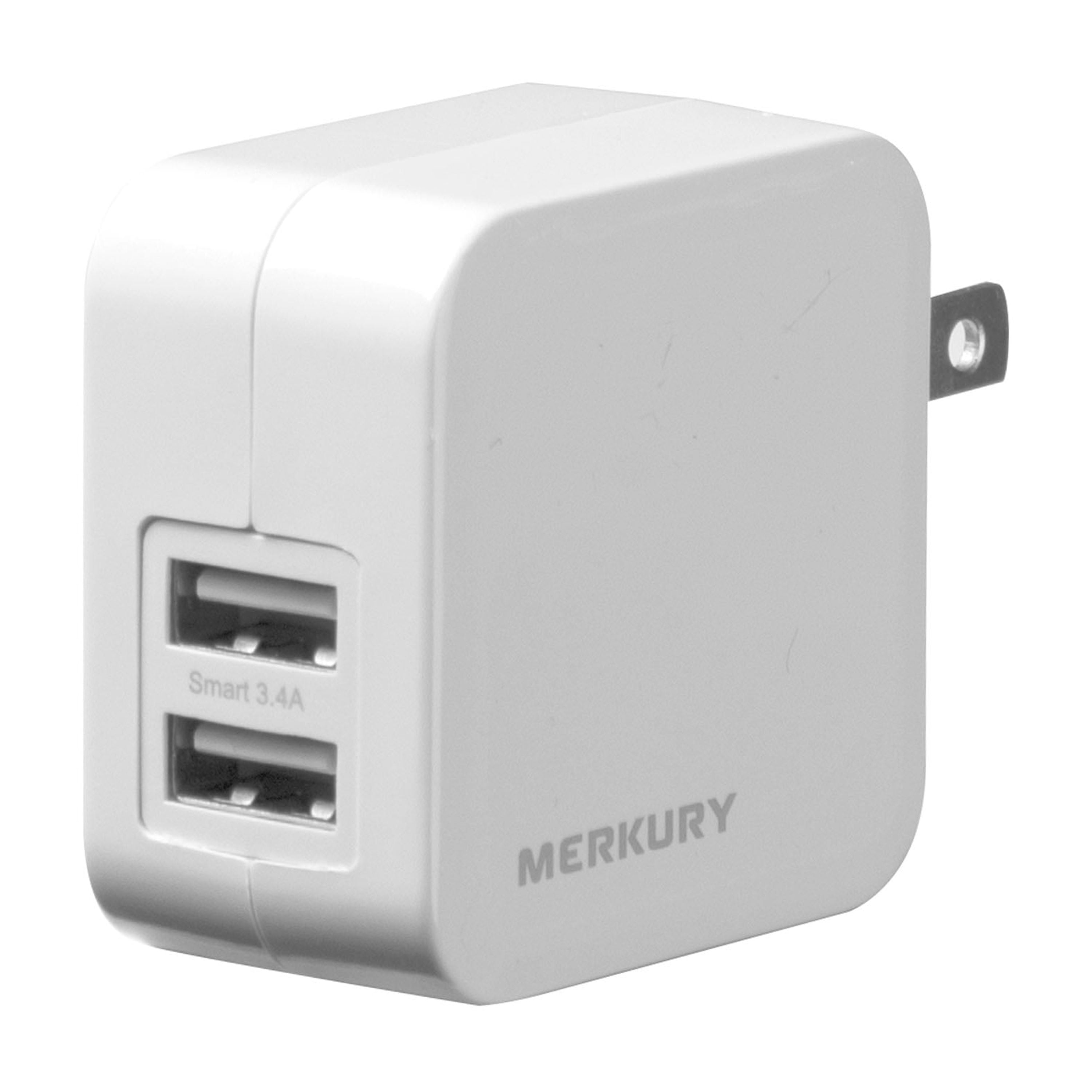 Merkury Innovations 3.4 Amp 2 USB Wall Charger, White