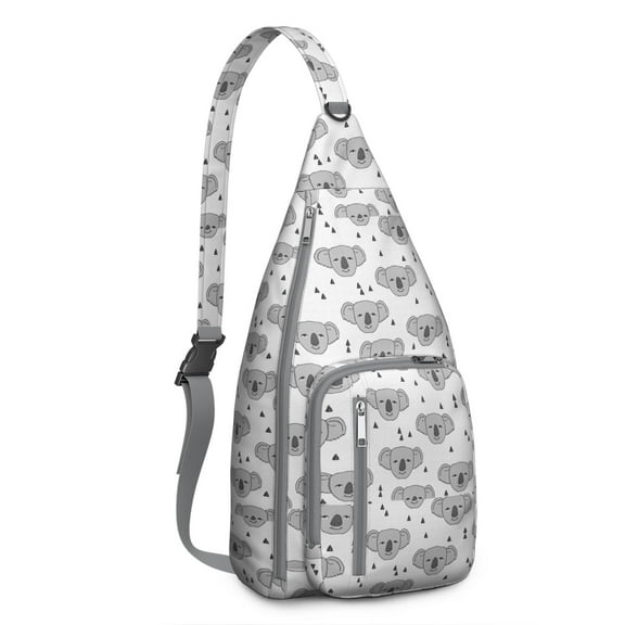 Cute Koala Print Sling Backpack – Lightweight Crossbody Bag for Travel, Hiking & Everyday Use