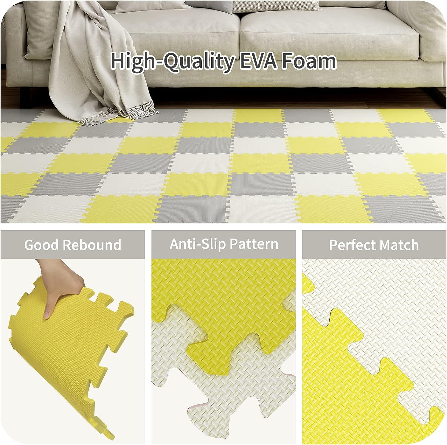 30pcs 30x30cm Thicken Soft Plush Floor Mat Protective EVA Cushion Home  PlayMat Children's Mat Puzzle Interlock Rugs Puzzle Mat