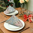 thumbnail image 3 of Satin Native Fab Cotton Dinner Napkin Classic Roses on Serene Blue Reusable, 3 of 8