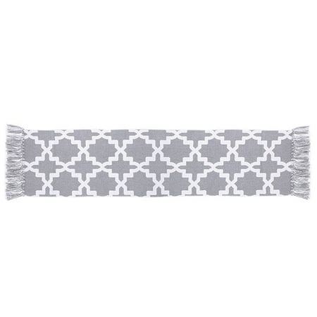 

12X78 Inch Moroccan Fringe Table Runner Reversible Handmade Cotton Woven Tassels Table Runner Boho Table Runner