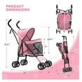 thumbnail image 2 of WDZS Compact Pet Stroller for Small-Medium Dogs/Cats up to 22lbs, 4-Wheel Lightweight Umbrella Shaped Portable Puppy Travel Jogger with Breathable Mesh & Rear Storage, Pink, 2 of 8