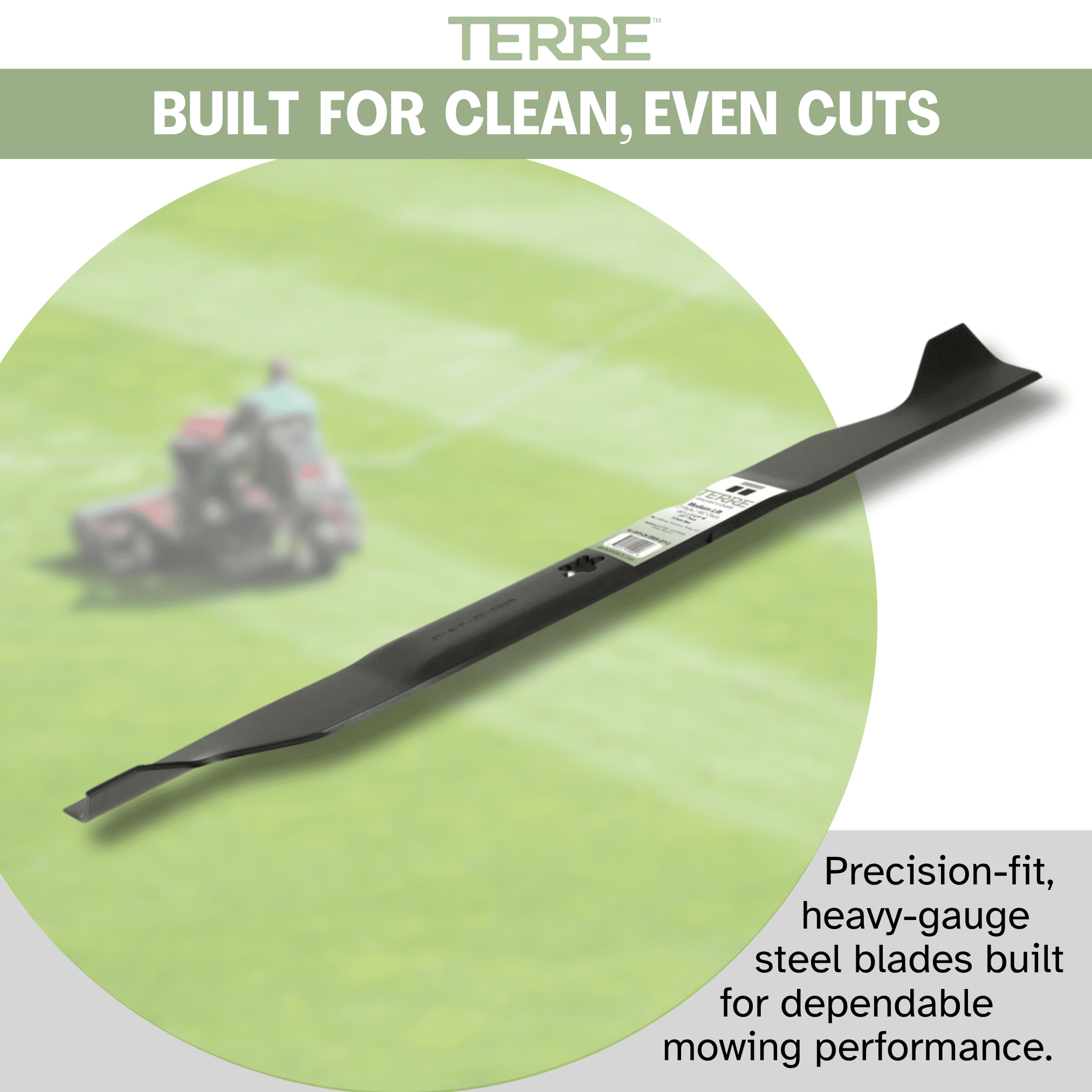 Terre Products 46-inch Mulching Lawn Mower Blades, 2-pack, for Craftsman, Husqvarna, Poulan, AYP