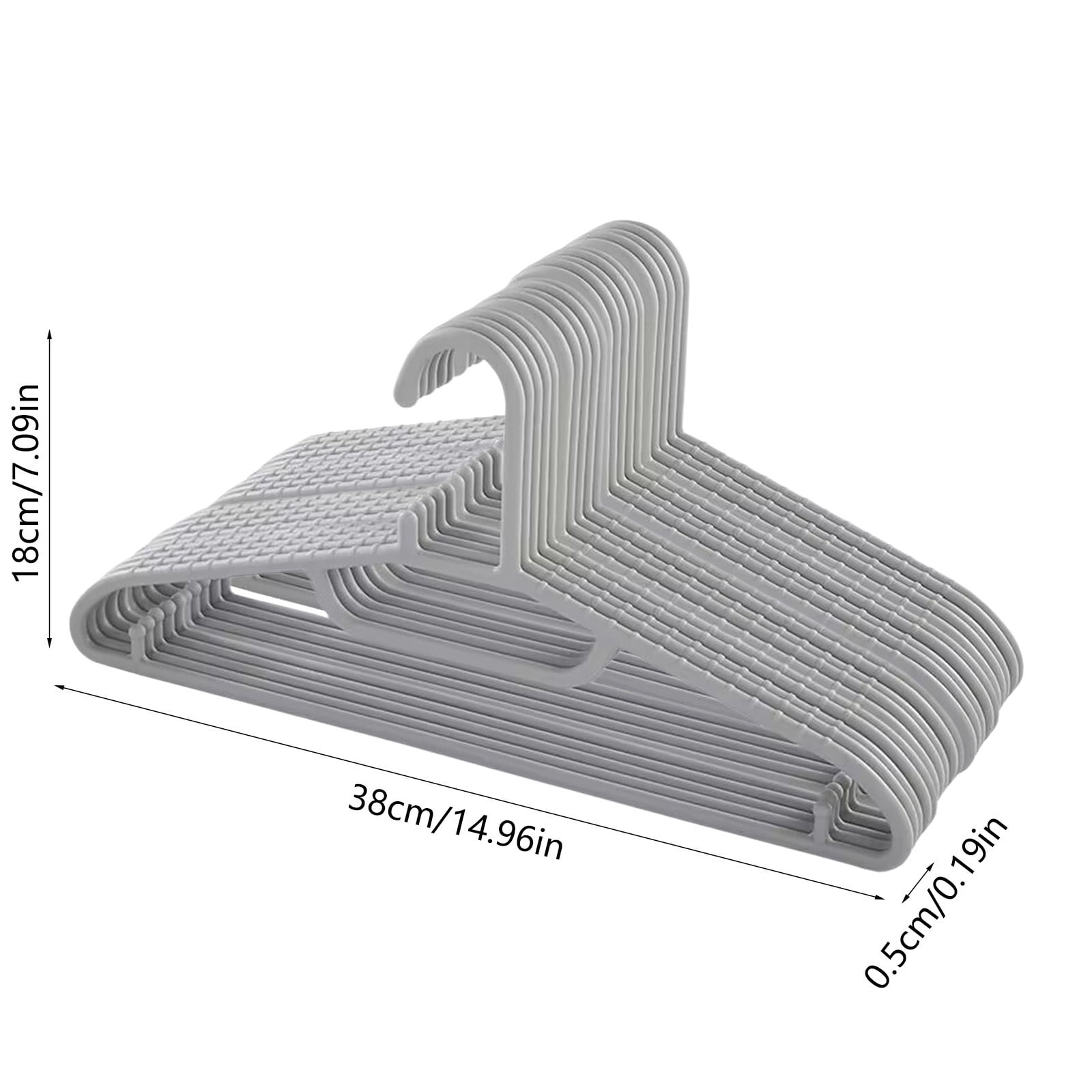 20 Pack Adult Plastic Hanger for Shirt Pants Coats Dresses Skirts Suits Jackets - Standard Thick Coat Hanger - Sturdy & Durable Design with Shoulder Hook - Gray