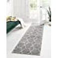 thumbnail image 3 of Unique Loom 3151515 2 x 10 ft. Geometric Trellis Frieze Runner Rug, Light Gray, 3 of 15