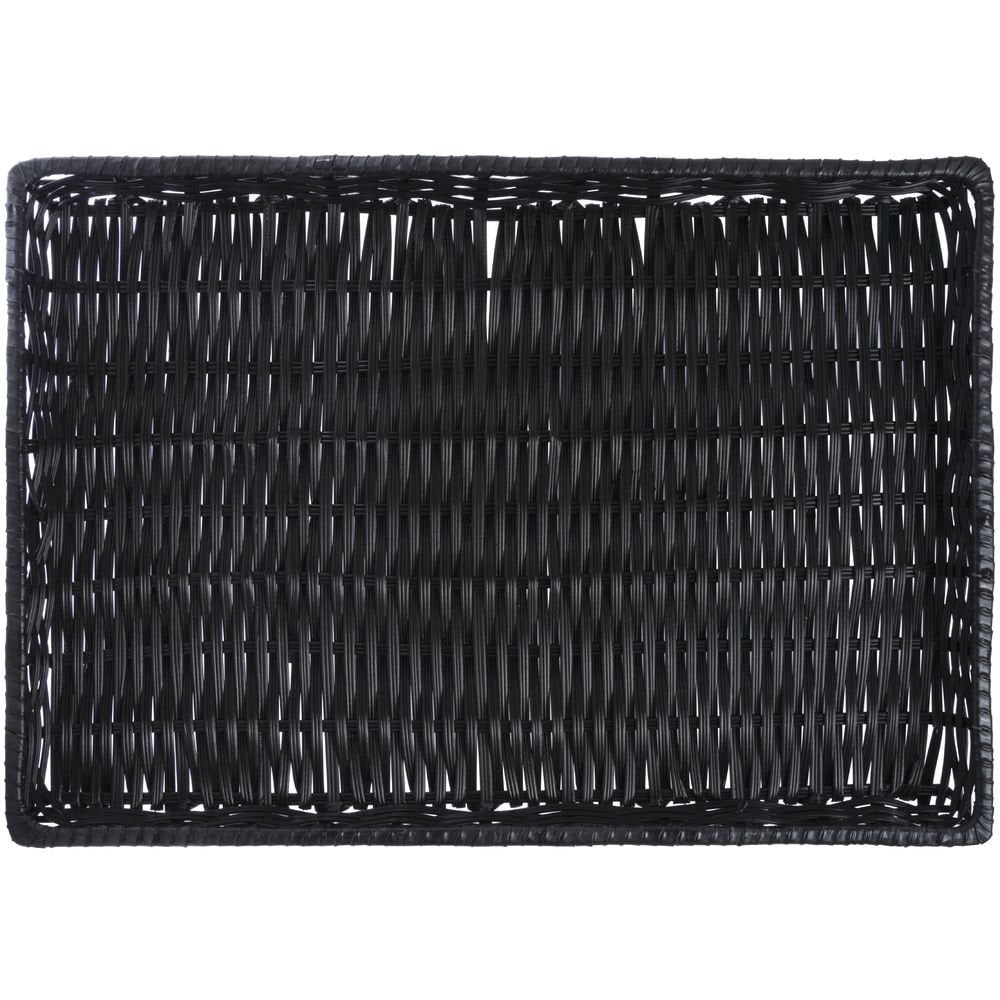 HUBERT Wicker Storage Basket Black Plastic - 18" L x 26" W x 2" H