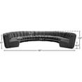 thumbnail image 4 of Maklaine 9-Piece Contemporary Velvet Modular Sectional in Gray, 4 of 4