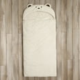 thumbnail image 1 of Quality Home Faux Fur Plush Hooded Bear Sleeping Bag - Cream, 1 of 4
