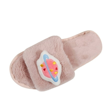 

fvwitlyh Slippers for Women Home Warm Slippers Women Ladies Fashion Solid Color Cartoon Plush Casual Open Toe Slipper Boots for Women Indoor