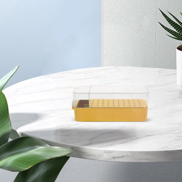 QUMIIRITY Estuche Dorado Para Almacenamiento De Brocas Con Tapa Clara Para Fácil Identificación Rápida