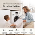 thumbnail image 3 of Superior Egyptian Cotton Embroidered 1200 TC Deep Pocket Sheet Set, Queen, White, 3 of 10