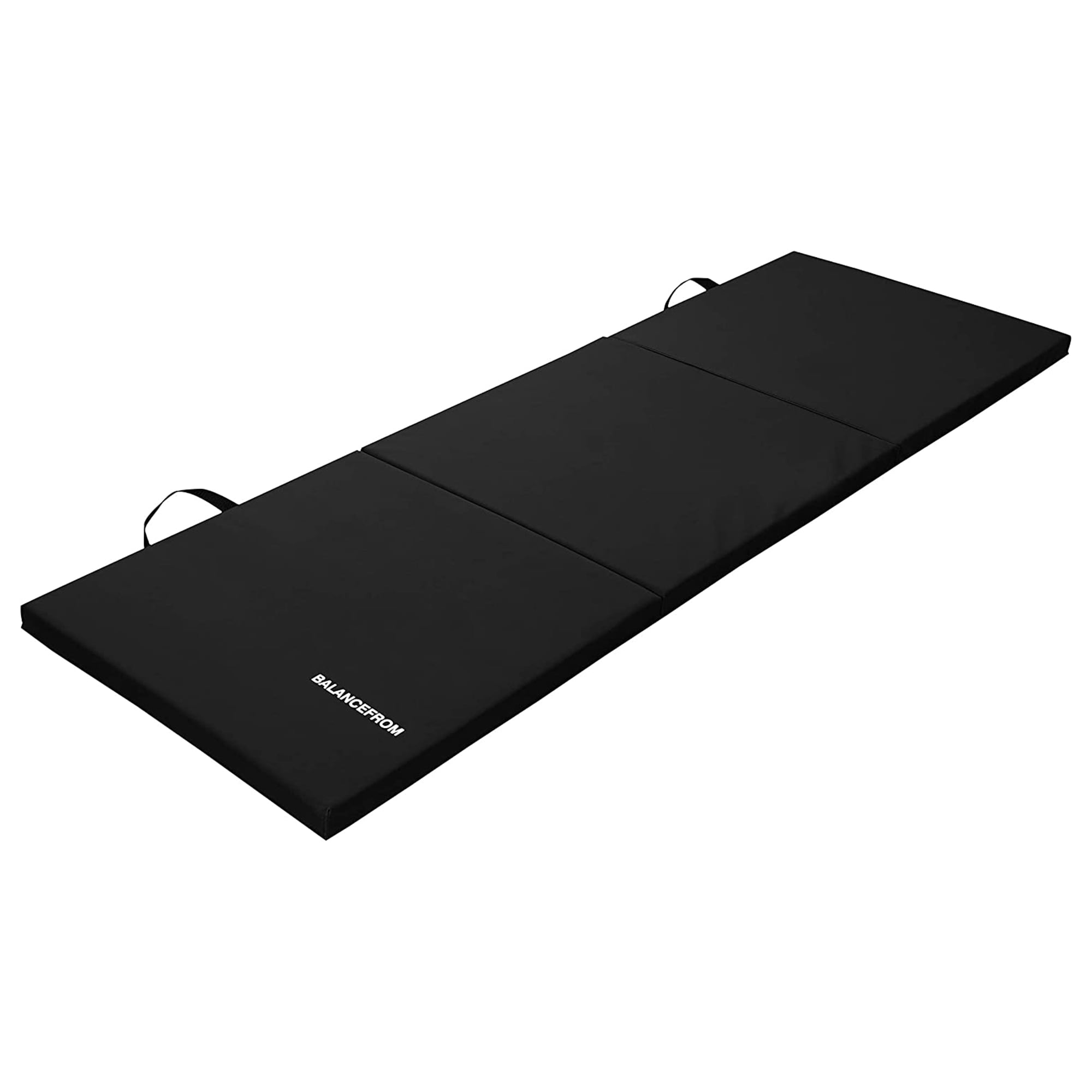 BalanceFrom 6ft x 2ft x 1.5in 3-Panel All-Purpose Folding Gymnastics Mat, Black