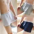 thumbnail image 2 of Pantalones De Flecha Bóxer De Algodón Puro Para Hombres Cintura Media Para Adultos De Gran Tamaño Cómodo Calzoncillos Simples, 2 of 4