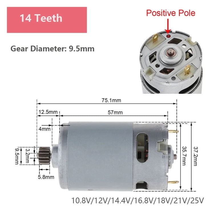 Moteur RS550 DC 10.8V - 13 Dents, Pour Perceuse/visseuse électrique, Neuf
