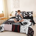 thumbnail image 3 of Erosebridal Baseball Gamer Bedding Comforter Set 7-Piece for Boys,Kids Teens Sport Theme Plaid King Bedding Sets,Black Reversible,Luxury Bedroom Decor, 3 of 6