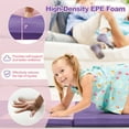 thumbnail image 5 of Spaco Folding Gymnastics Mat with Carry Handles and Sweatproof Detachable PU Leather Cover-Pink, Folding Thick Exercise with Carrying Handles for MMA, Gymnastics, Stretching, Core Workouts, 5 of 7