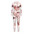 thumbnail image 3 of WILLBEST Vêtements d'Automne pour Femmes Tendance 2024 Combinaison à Manches Longues Col Rond Imprimé Combinaison Performance Collants Pantalon Travail Coupe Ajustée, 3 of 4