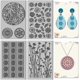 thumbnail image 1 of 4 hojas de 4 estilos de flores, tapete de textura de arcilla polimérica con margaritas silvestres, herramientas de bricolaje para hacer aretes y joyas, 4 x 2,6 pulgadas, 1 of 9