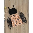 thumbnail image 3 of Bagilaanoe 2Pcs Toddler Baby Girls Skirt Set Black Sleeveless Camisole Tops + Print Skirt 1T 2T 3T 4T 5T 6T Kids Casual Outfits, 3 of 7