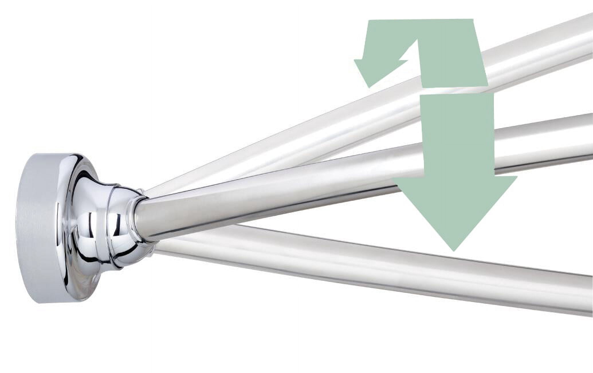 Croydex Curved Space Saver Shower Curtain Rod, Adjustable Length 60in, Stainless Steel