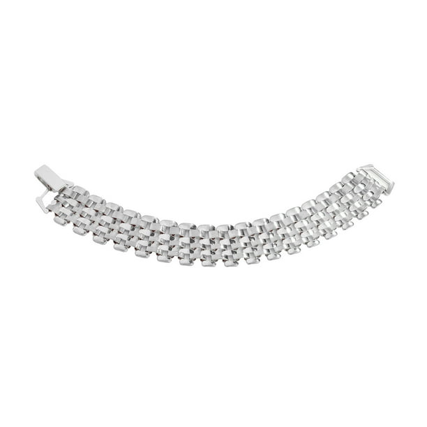 , Vintage Simple Oficina Aleación clásica, 16 cm / 6.2 pulgadas Punk Moda Mano Cadena Brazalete res Damas res res Plata Sunnimix Pulsera ancha