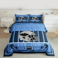 thumbnail image 3 of Homewish Rugby Sport Lovers Bedding Comforter Set,Tennessee City Silhouette Twin Comforter Sets,Blue Gray Bedding Set For Boy,Microfiber Bedroom Decor Reversible,2 Pieces, 3 of 9