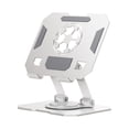 thumbnail image 7 of Rotatable Foldable Metal Tablet & Phone Stand - Portable Desktop Holder for Smartphones & Tablets, Durable Adjustable Stand with Stable Base, Perfect for Home, Office & Travel Use, 6.3*5.9in, White, 7 of 7