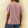 thumbnail image 5 of WHLBF Tank Tops for Women V-Neck Short Sleeve Button Loose Casual Summer Cotton Linen Shirt Tank Pink L, 5 of 8