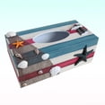 thumbnail image 2 of 1PC Mediterranean Decorative Tissue Box Wooden Crafts Storage Box Home Desktop Decoration (Color Stripe), 2 of 5