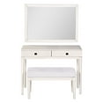 thumbnail image 3 of Euroco Fluted Vanity Desk with Mirror & Bench – Multi-Functional Makeup Table, Solid Wood Frame, 3 of 9
