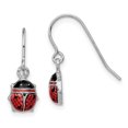 thumbnail image 1 of 925 Sterling Silver Ladybug Drop Dangle Earrings Animal Insect, 1 of 6