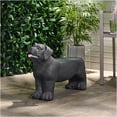 thumbnail image 3 of JERFIT Labrador Dog Bench Outdoor Garden Patio Decor, No Assembly Lightweight Concrete Bench with Black Finish, 3 of 10